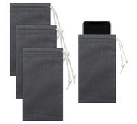 Ribbonlic 3 Pcs Emf Blocking Phone Case Emf Shield Sleeve Protection Cell Phone Pouch Fits in Pocket Smartphone Case Shield Bag Defense Against Signal Intrusion GPS and Signal, 7.5" x 4"(Black)