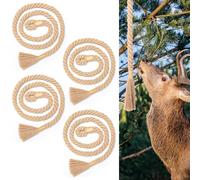 Ribbonlic 4 Pack Hemps Rope for Deer Hunting 30 Inch Mock Scent Rope Scrape System Rigid Deer Hangs Anywhere Accessories for Hunter Gifts