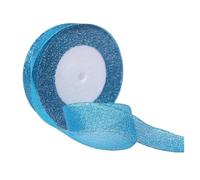 Ribbons for Crafting 100yard 25MM Glitter Color Ribbon Chrismas Wedding Decor Cake Candy Box Packaging Wrap Materials DIY Accessories(Peacock Blue)