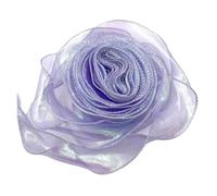 Ribbons for Crafting 40mm 30Yards Fishtail Organza Ribbon Reflective Iridescent Wavy Edge Ribbon for Wrapping DIY Bow Bouquet Voile Ribbons(Purple)