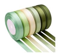 Ribbons for Crafting 6 Rolls 150yards 3/8 Inch Assorted Solid Color Ribbon Satin for Wedding Invitation Bouquets Birthday Party DIY Gift Packag(Green)