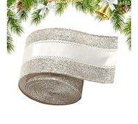 Ribbons for Crafts - 1.98 m Ribbon Strap - Champagne Colour Ribbon for Crafts, for Christmas Gift Bow, Christmas Tree Decoration, Wreath and Garland