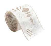 Ribbons for Crafts, 1.98 Metres Christmas Webbing - Packaging Tape in Champagne Colour, for Christmas Gift Wrapping, Gift, Tree Decoration, Bow, Bouquet