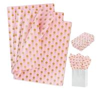 RIBBOOO 100 Sheets Pink Gold Dot Tissue Paper 50cmX30cm Large Wrapping Paper for Gift Wrapping Flower Bouquet DIY Handmade Crafts Art Tissue for Birthday Wedding Graduation Valentines Christmas