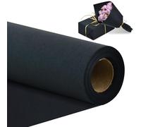 RIBBOOO 15 Inch X 32ft Black Wrapping Papper, Kraft Wrapping Paper for Gift Wrapping Flower Bouquet Packing Birthday Christmas Mother's Day Wedding Valentine's Day Decor