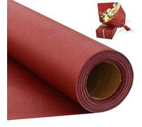 RIBBOOO 15 Inch X 32ft Cherry Red Wrapping Papper, Kraft Wrapping Paper for Gift Wrapping Flower Bouquet Packing Birthday Christmas Mother's Day Wedding Valentine's Day Decor