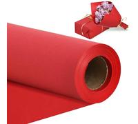 RIBBOOO 15 Inch X 32ft Red Wrapping Papper, Kraft Wrapping Paper for Gift Wrapping Flower Bouquet Packing Birthday Christmas Mother's Day Wedding Valentine's Day Decor