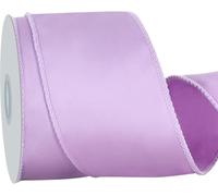 RIBBOOO Light Purple Satin Wired Ribbon 6.3cm x 18.3 Meters Double-Faced Satin Wired Edge Ribbon for Bows Gift Wrapping Wedding Christmas Decoration Flowers DIY Handmade