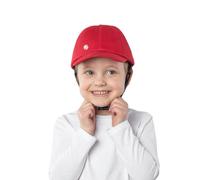 Ribcap Medical Helmet for Kids | Red | Midi/Maxi 51-56 cm | Baseball Cap Style with Chin Strap | Padded Protective Helmet for Children | Epilepsy Seizure Helmet | Fashionable and No Stigma