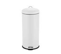 Ribelli 30 L Stainless Steel Pedal Bin with Inner Bucket, Soft Closing Waste Separation, Round (White)