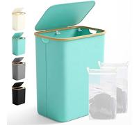 Ribelli Large Laundry Basket, 156 Litres, Foldable Laundry Hamper, 2 Compartments with Lid and Removable Laundry Bag, Laundry Bin for Laundry Room, Bathroom, Bedroom, Green