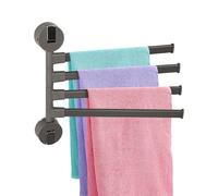 Ribelli Towel Rail No Drilling Suction Cup Design Towel Rail Four Arms, Guest Towel Holder Wall Made of Aluminium, Bath Towel Holder for Bathroom Kitchen, Anthracite