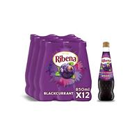 Ribena Blackcurrant Concentrate Cordial - 12 Bottles x 850ml - Contains Real Fruit Juice - No Artificial Colours or Flavourings - Dilute with Water - Made with British Blackcurrants