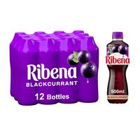 Ribena Blackcurrant Juice Drink 500ml Multipack of 12 Real Fruit Rich In