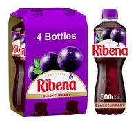 Ribena Blackcurrant Juice Drink 500ml Multipack of 4 Real Fruit Rich In