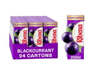 Ribena Blackcurrant Juice Drink Cartons - Multipack 24x250ml | Real Fruit | Rich In Vitamin C | No