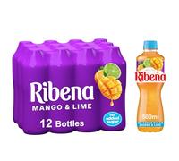 Ribena Mango and Lime Juice Drink No Added Sugar 500ml - Multipack of 12 | Real Fruit | Rich In Vitamin C | No Artificial Colours or Flavours | Tropical Refreshment | Ready To Drink | 100% Recycled