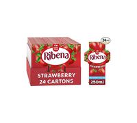 RIBENA Strawberry No Added Sugar Cartons Multipack 24x 250ml Real Fruit Rich In Vitamin C No Artificial Colours or Flavours Ready to Drink