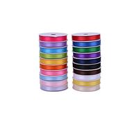 Ribest 1/4 Inch Solid Double Face Satin Ribbon Set for Gift Wrapping Crafts and Hair Bows-100 Yards (5 Yards*20 Colors)