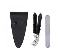 Ribili Clipmaster Pro: Ergonomic Angled - Head Toenail Clippers for Thick Nails, Ideal for Seniors. Each Set Comes with 1 Clipper & 1 Nail File. (Nail Clipper + Metal File)