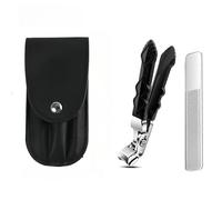Ribili Clipmaster Pro: Ergonomic Angled - Head Toenail Clippers for Thick Nails, Ideal for Seniors. Each Set Comes with 1 Clipper & 1 Nail File. (Nail Clipper + Acrylic File)