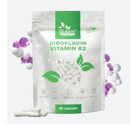 Riboflavin Vitamin B2-100mg, 60 Capsules, High Strength - Vegan Vitamin b2 riboflavin Supplement - Helps with Tiredness and Fatigue, Supports Energy Levels - by Raw Powders