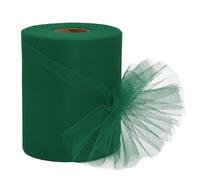 Ribreeze Forest Green Tulle Fabric Roll 6 Inch x 100 Yards Tulle Mesh for Gift Wrapping DIY Crafts Party Decorations and Making Ponchos and More