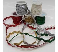 RIC Rac Metallic 8mm Christmas Wedding Party Costume 5 Colour 3 6 9+ Meters 956D, Assorted Colours, 2 Lengths of 3m