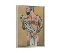 Ricardo Dries Gay Art Poster, Bear, Hairy, Queer,Lgbtq Canvas Wall Art Farmhouse Gallery Aesthetic Room Decor For Bedroom Bathroom 16x24inch(40x60cm)