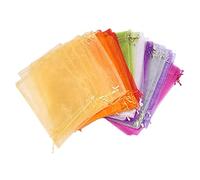 Ricardonty 100Pcs Organza Bags, 20X30 cm Gift Bags Drawstring Jewelry Pouches for Christmas Wedding(Random Color)