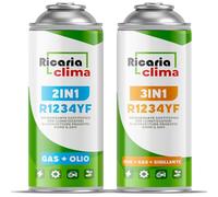 Ricaria Clima - R1234yf Air Conditioning Refill Kit with R1234yf Gas 3-in-1 - 2 x 235 g - Car AC Recharge - ECO