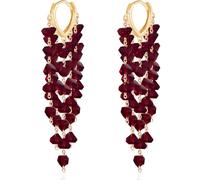 Ricarmo Bohemian Acrylic 14K Gold Love Heart Fringe Lightweight Dangle Drop Earrings Chandelier Long Tassel Hoop Earrings for Women, 2.44inch, Metal, No Gemstone