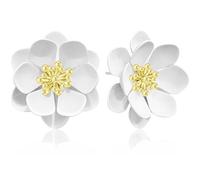 Ricarmo Bohemian Alloy Daisy Sunflower Lightweight Everyday Wear Earrings Sweet Floral Spray Painted Stud Earrings for Women Earrings, 2.44inch, Metal, No Gemstone