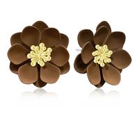 Ricarmo Bohemian Alloy Daisy Sunflower Lightweight Everyday Wear Earrings Sweet Floral Spray Painted Stud Earrings for Women Earrings, 2.44inch, Metal, No Gemstone