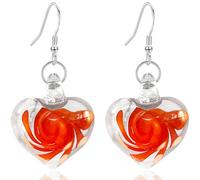Ricarmo Heart Spiral Flower Acrylic Tiny lightweight Hook Earrings Bohemian Vintage Floral Petal Rose Love Dangle Drop Earrings For Women Jewelry Gift, Acrylic, No Gemstone