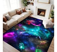 RICAUOU Starry Sky Area Rug, 180x260cm Cool Colorful Cosmic Galaxy and Planet Design for Boys' Bedrooms Soft, Non-Slip, and Washable Indoor Floor Mat, Carpet for Living Rooms, Bedrooms, Game Rooms
