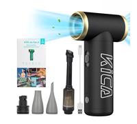 Ricca JetFan 2 KIT Air Duster with Vacuuming Accessories-Small Rechargeable Mini Turbo Fan for Computer,Laptop,Keyboard,Instruments,BBQ and Camera, 100000RPM, Portable Office Cleaning Tool (Black)