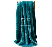 Riccardo Valeria Mink Faux Fur Throw, Teal, Extra Large (200x240cm), Modern, Unisex, Winter Blanket