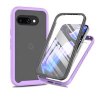 Riccase for Google Pixel 10A Case Built-in Screen Protector Full-Body Military Grade Drop Protection, Silicone Bumper Clear Hard Acrylic Anti-Scratch Cover for Pixel 10A Phone Case,Purple