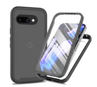 Riccase for Google Pixel 10A Case Built-in Screen Protector Full-Body Military Grade Drop Protection, Silicone Bumper Clear Hard Acrylic Anti-Scratch Cover for Pixel 10A Phone Case,Black