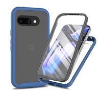 Riccase for Google Pixel 10A Case Built-in Screen Protector Full-Body Military Grade Drop Protection, Silicone Bumper Clear Hard Acrylic Anti-Scratch Cover for Pixel 10A Phone Case,Royal Blue