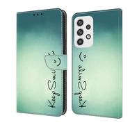 Riccase for Samsung A13 4G/ 5G Case PU Leather Wallet with Built-in Kickstand TPU Shell Card Slots, Flip Book Shockproof Magnetic Closure Protective Cover, Smile