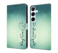 Riccase for Samsung A55 5G Case PU Leather Wallet with Built-in Kickstand TPU Shell Card Slots, Flip Book Shockproof Magnetic Closure Protective Cover, Smile