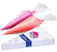 Riccle Extra Large 24 Inch Piping Bags - 100 Textured Anti Burst Thickened Disposable Pastry Bags - Icing Piping Bags for Frosting - Ideal for Cakes and Cookies Decoration