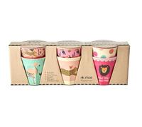 Rice - 6 Pcs Small Melamine Kids Cups Jungle Print Pink