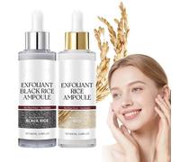 Rice Ampoule Duo - 2IN1 Peel Shot Glow White Rice+Black Rice Ampoule,Face Exfoliator,Pore Minimizer,Gentle Exfoliation and Deep Cleansing,Face Body Scrub Dead Skin Cells, Blackhead Remover