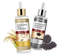 Rice Ampoule Duo White Rice + Black Rice Peeling Ampoule - Gentle Face Exfoliator & Blackhead Remover, Exfoliate Dead Skin Cells & Minimise Pores, For All Skin Types