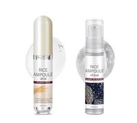 Rice Ampoule Lip Oil & Lip Scrub Set, Moisturizing Long Lasting Nourishing Lip, Hydrating Gloss Glow Care, Prevent Dry Crack, Exfoliator Clearing Dead Skin Repair Protection