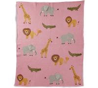 RICE - Baby Blanket Knitted With Animals & 3D Details, Pink - Pink