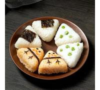 Rice Ball Maker Mold - 6-Cavity Japanese Foldable Food Containers,Triangle Sushi Mold Rice Shaper | for Beginners Kids Adults Meal Prep Making Home School Office Picnic Camping Travel Outdoor